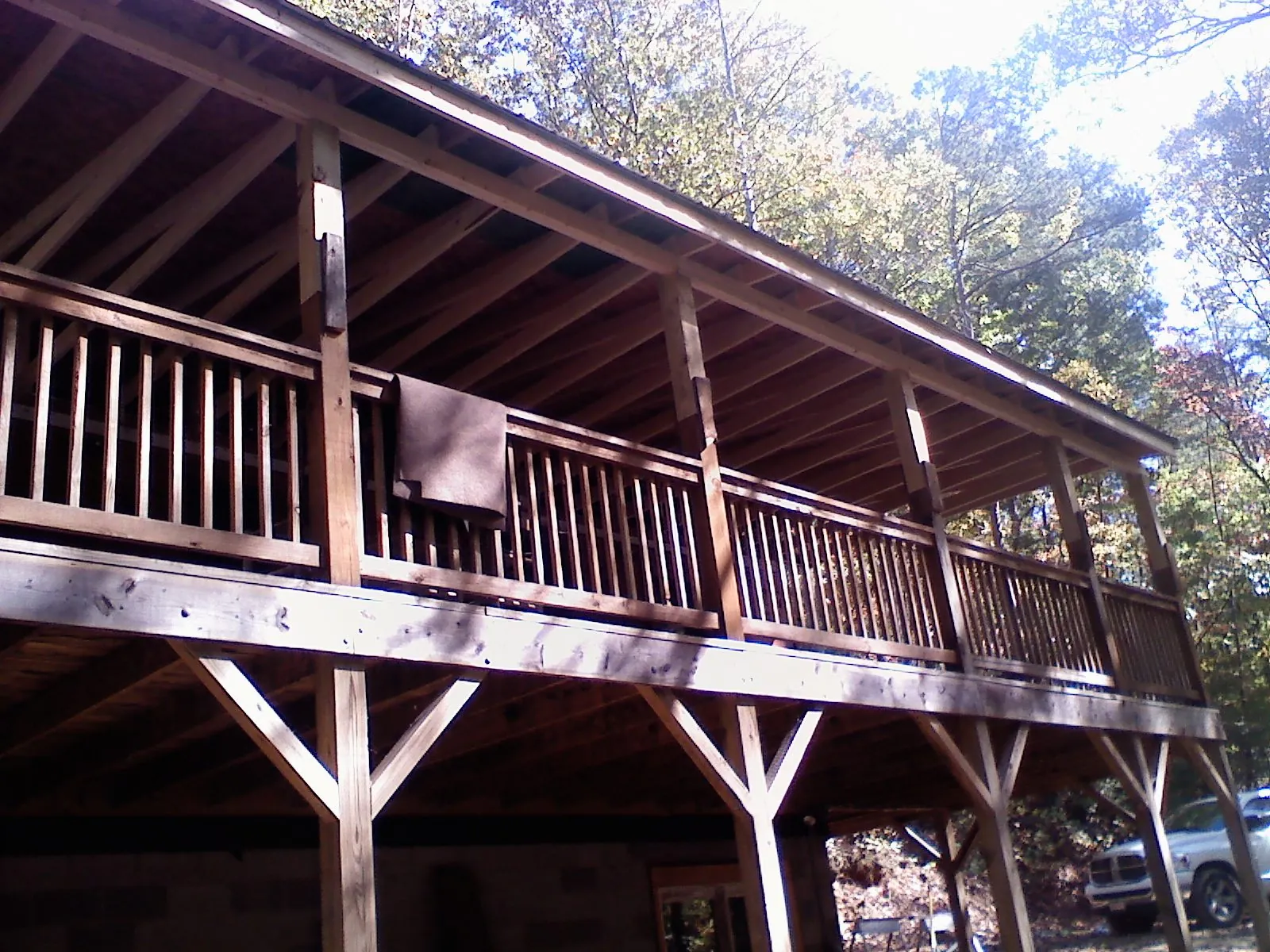 Timber framing under a new elevated porch and deck — Roof Leak Repair in Fort Calhoun by Roofing Brothers